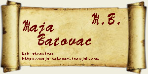Maja Batovac vizit kartica